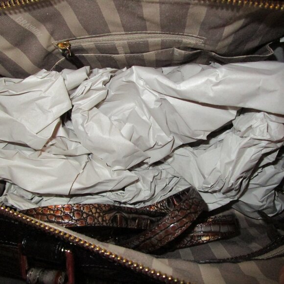 Brahmin Faye Tri-Texture Fall Tortoise Satchel - Picture 8 of 14